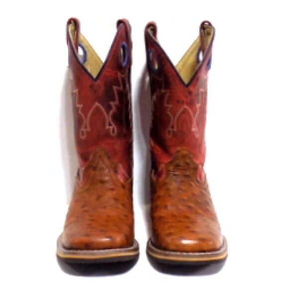 Smoky Mountain Youth #3752C Ostrich Embossed Leather Cowboy Boots – Size: 2 - Picture 3 of 11